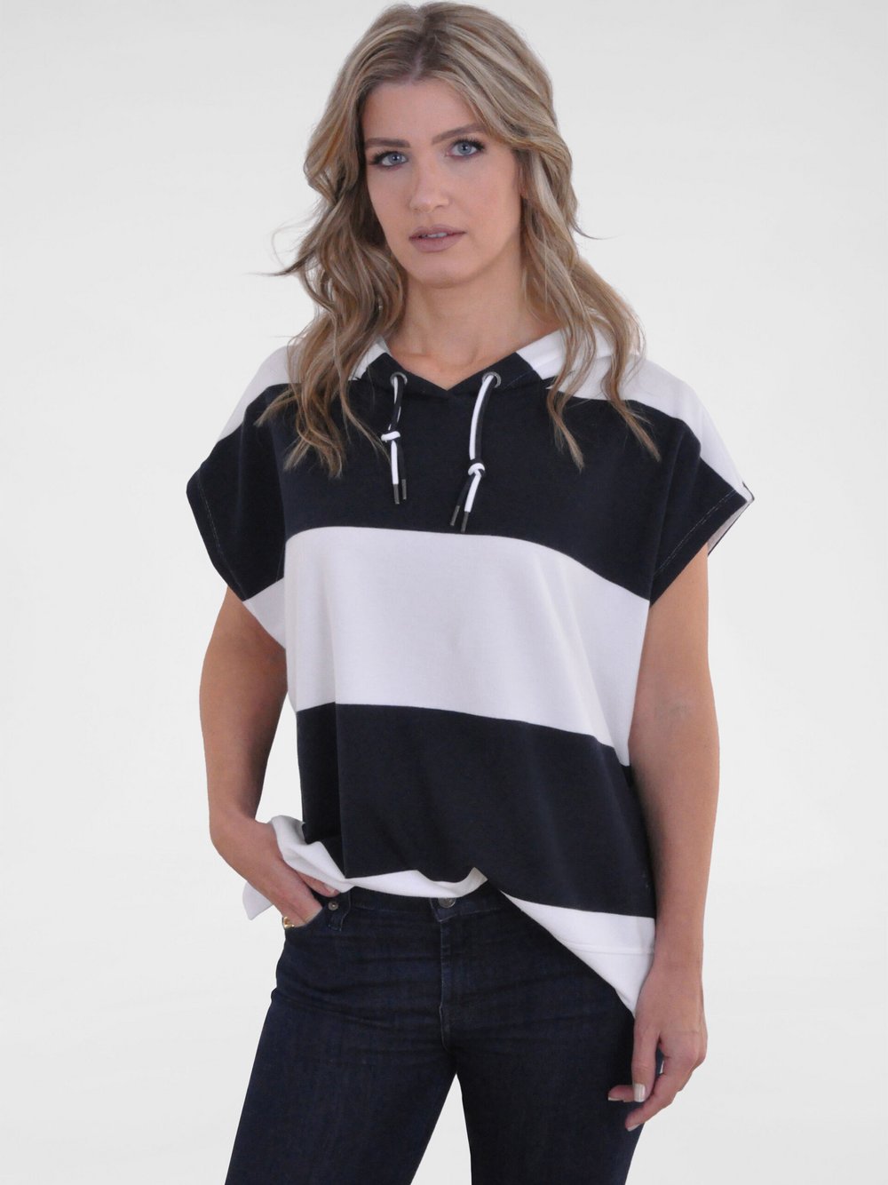 Navigazione Sweatshirt Damen Baumwolle gestreift