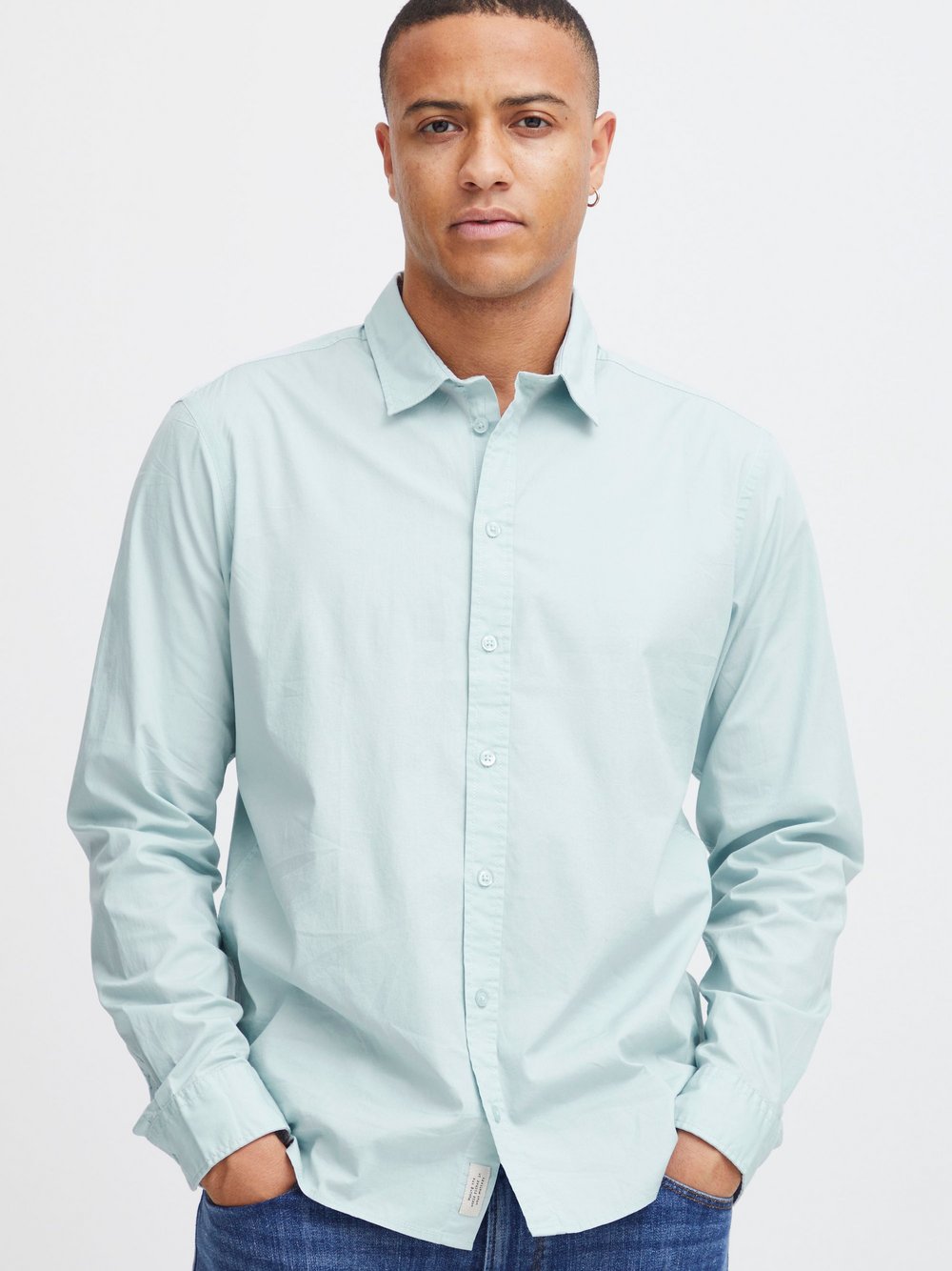 BLEND Langarmhemd Herren Regular Fit Baumwolle