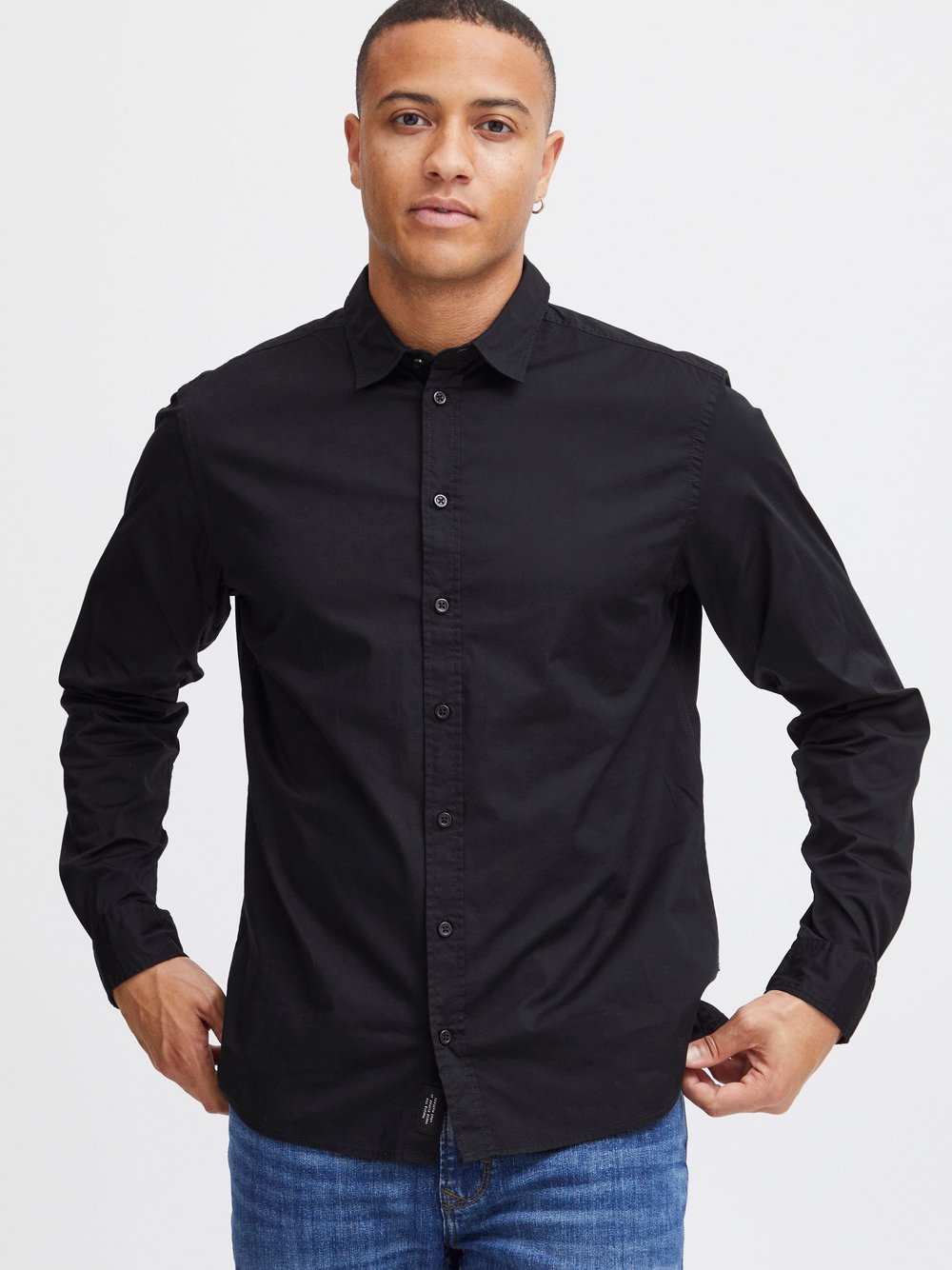 BLEND Langarmhemd Herren Regular Fit Baumwolle