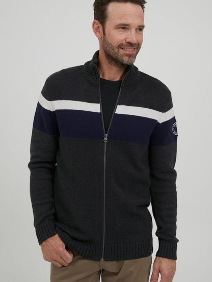 Solid Strickjacke Herren Baumwolle meliert