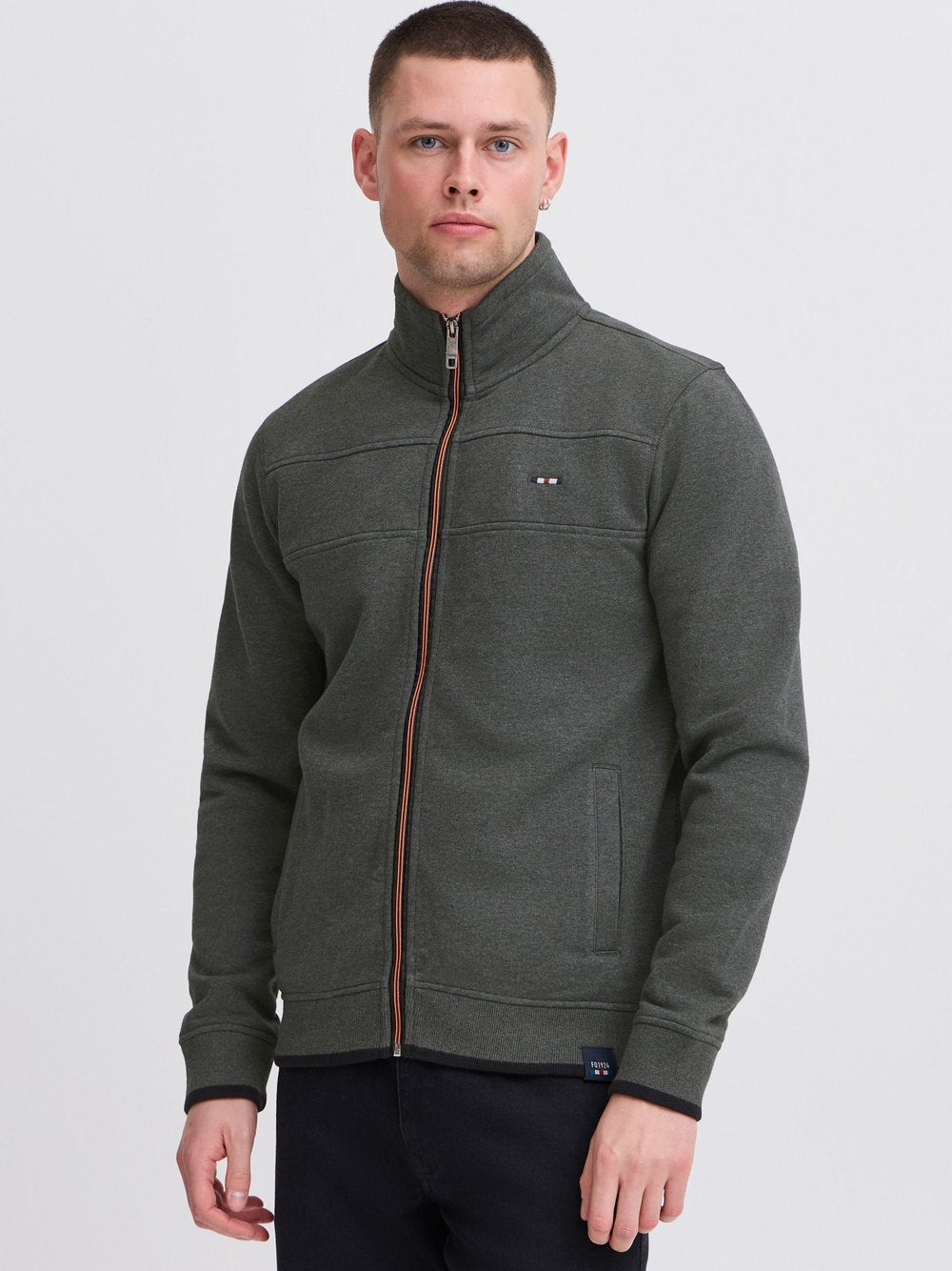 FQ1924 Sweatjacke Herren Baumwolle meliert