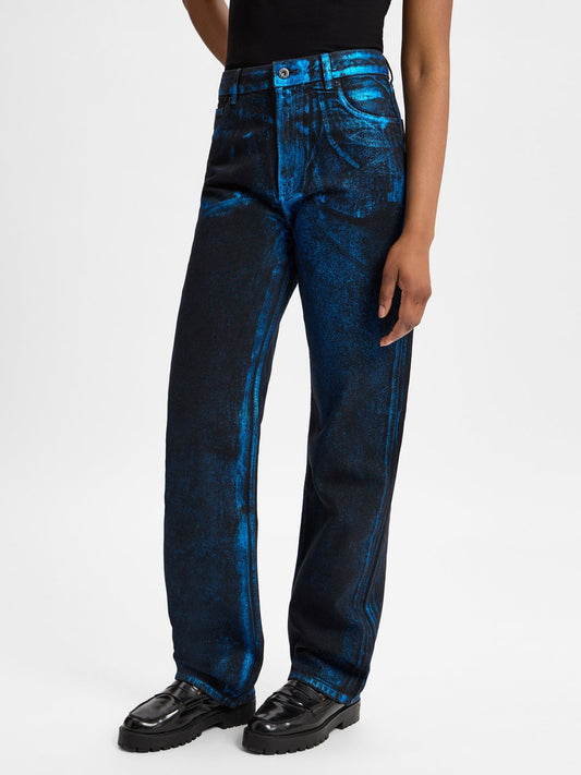 HUGO Hose Damen Baumwolle bedruckt