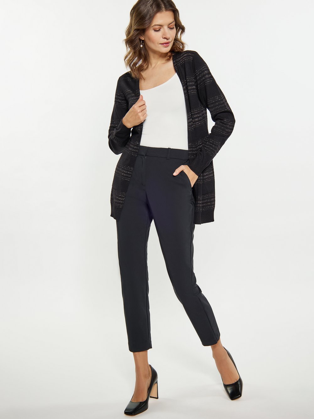 Usha Strickjacke Damen Viskose gestreift