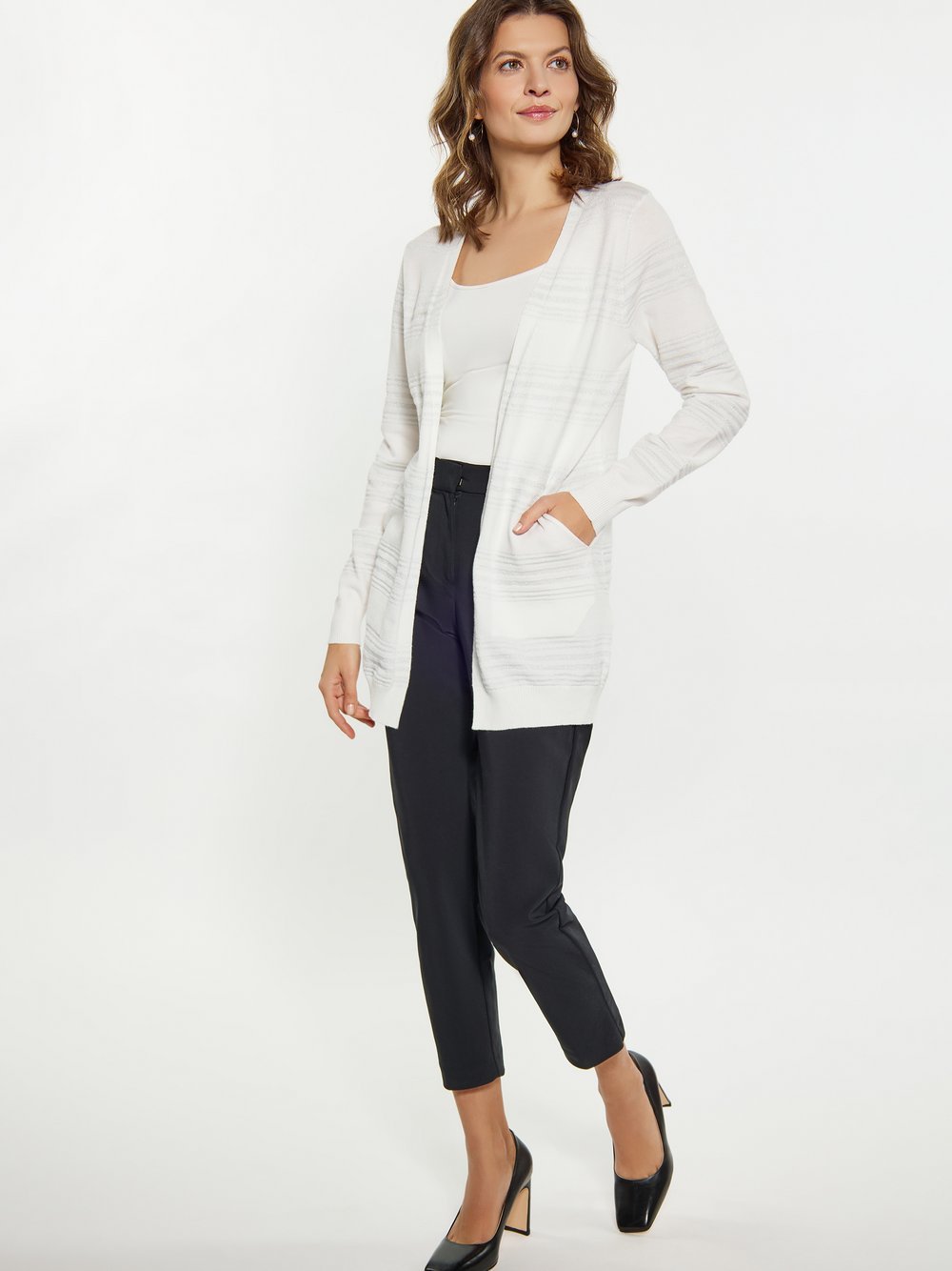 Usha Strickjacke Damen Viskose gestreift