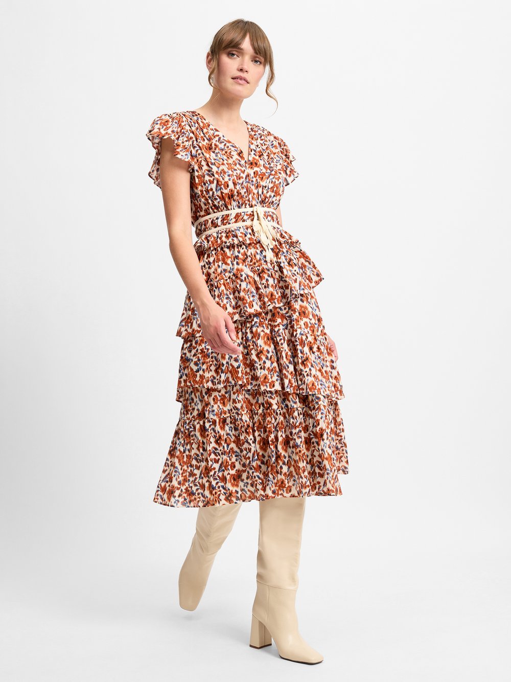 Marie Lund Kleid Damen Baumwolle gemustert