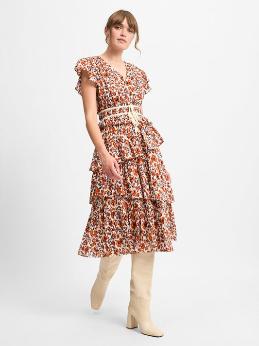 Marie Lund Kleid Damen Baumwolle gemustert