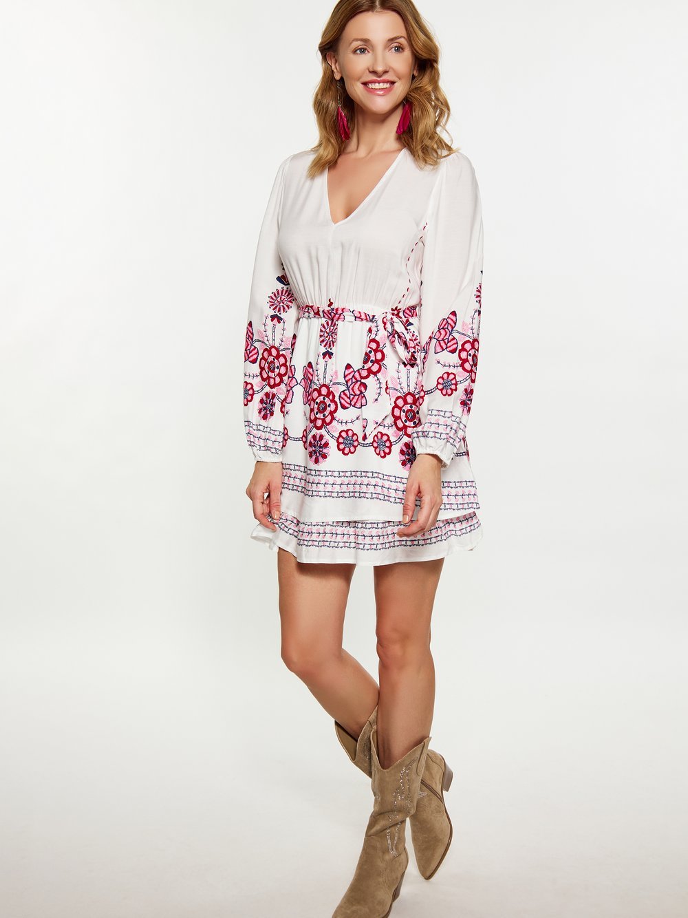 Usha Kleid Damen Viskose gemustert