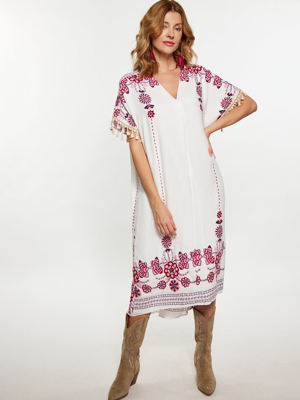 Usha Kleid Damen Viskose gemustert