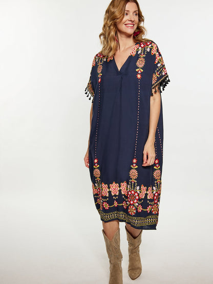 Usha Kleid Damen Viskose gemustert