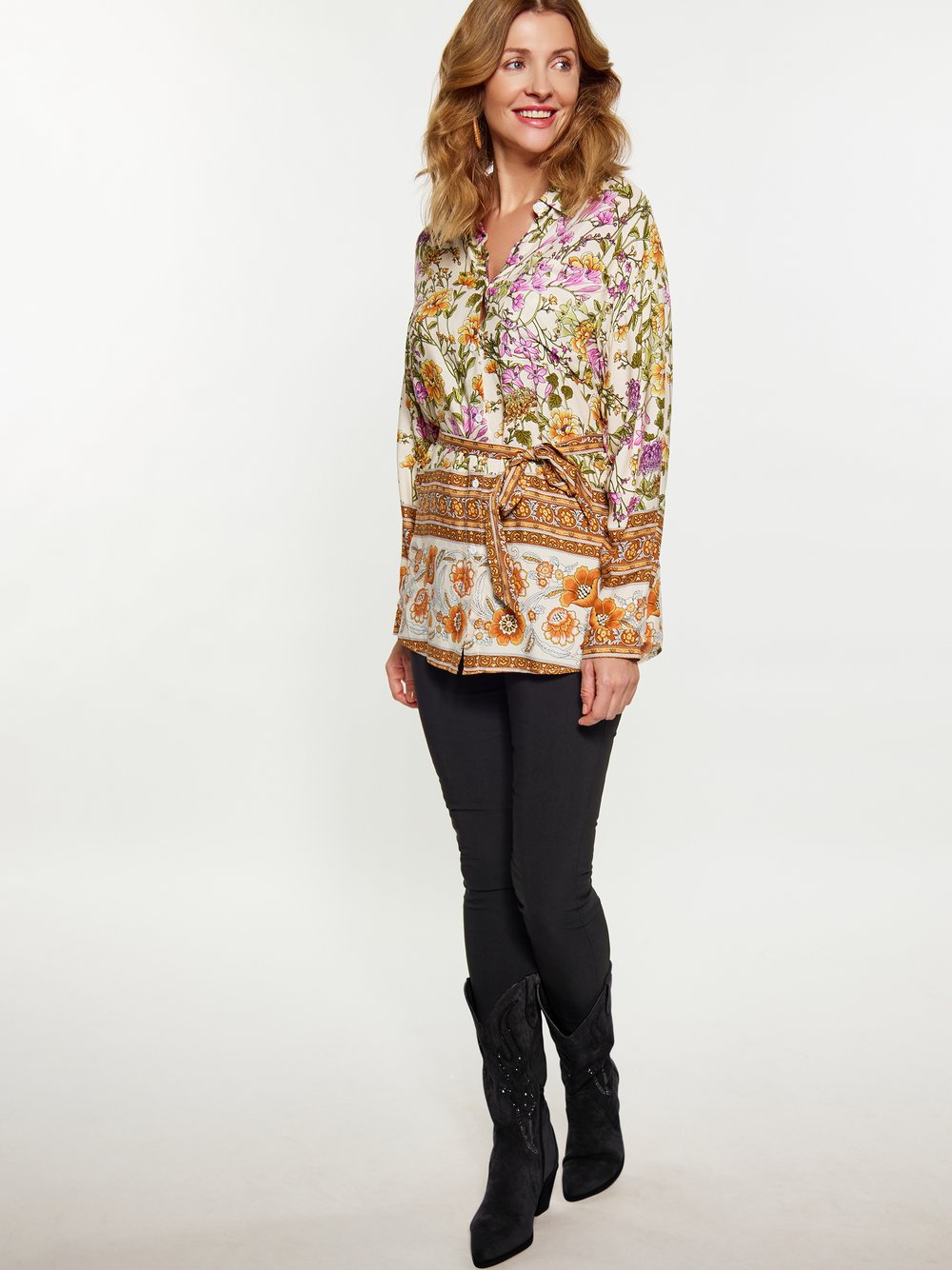 Usha Bluse Damen Viskose bedruckt