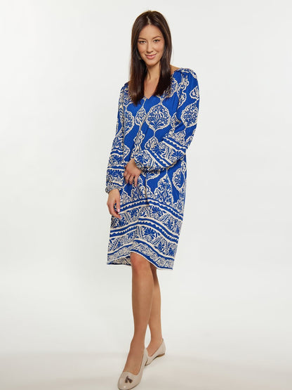 Usha Kleid Damen Viskose gemustert