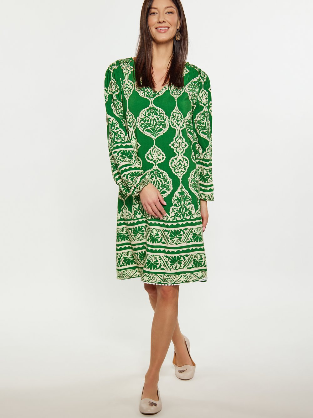 Usha Kleid Damen Viskose gemustert