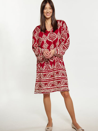 Usha Kleid Damen Viskose gemustert