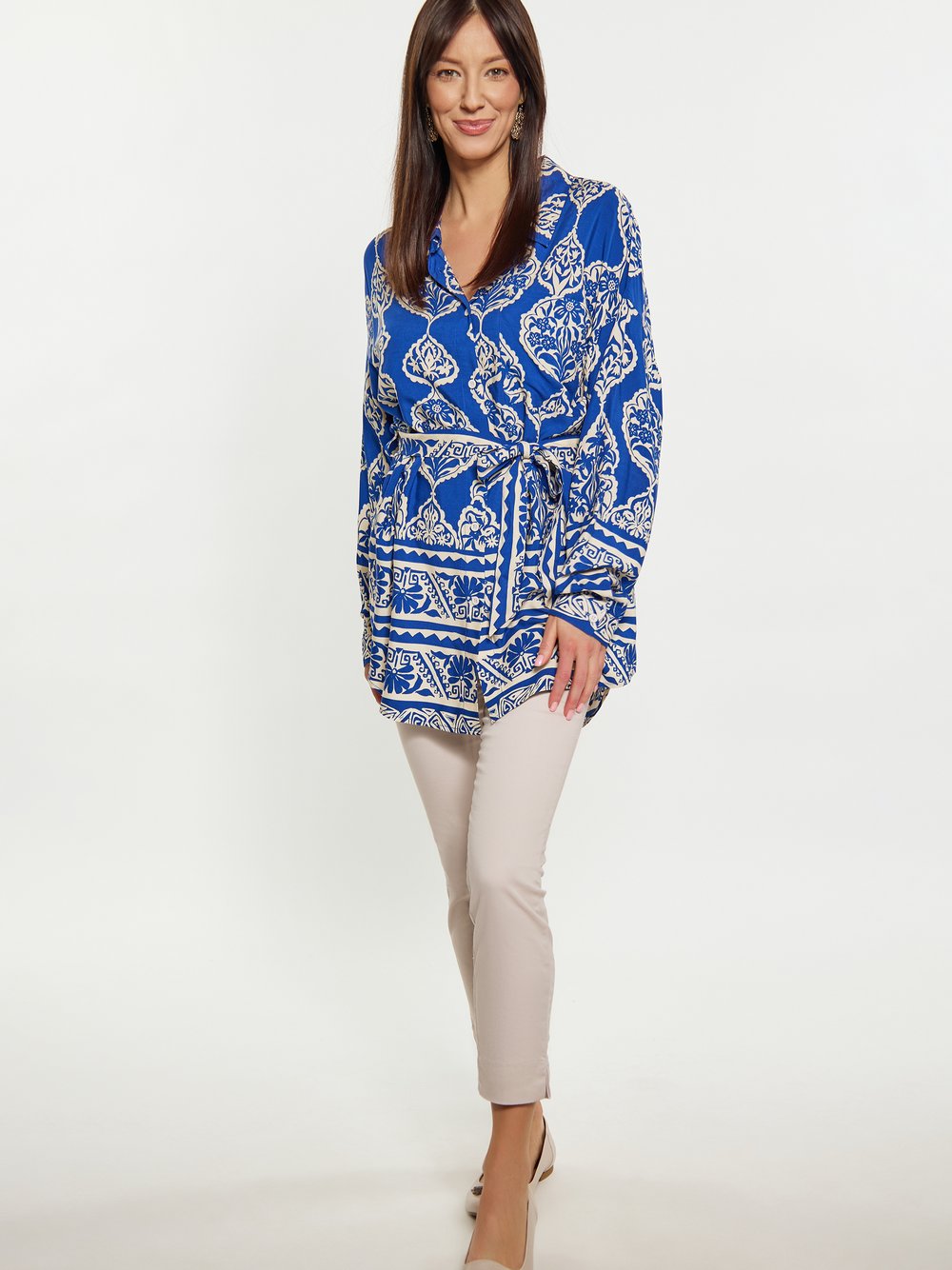 Usha Bluse Damen Viskose gemustert