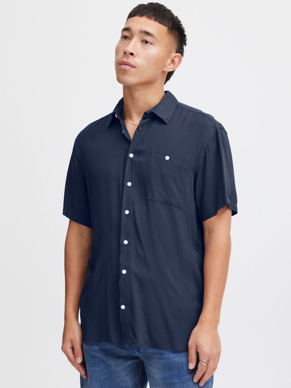 CASUAL FRIDAY Kurzarmhemd Herren Regular Fit Baumwolle gemustert