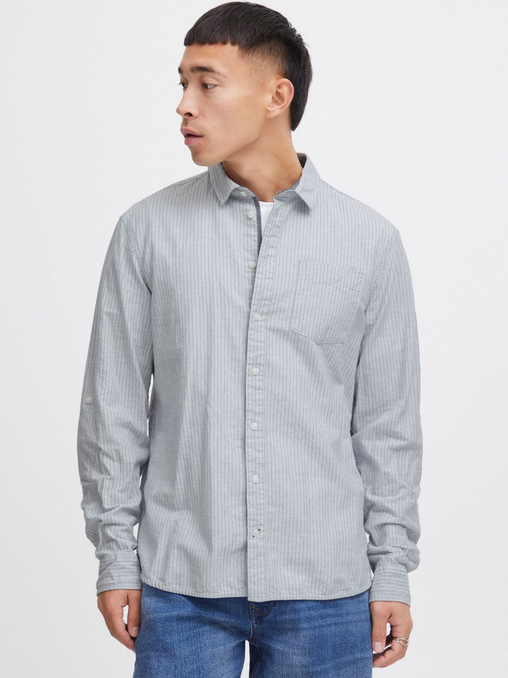 CASUAL FRIDAY Langarmhemd Herren Regular Fit Baumwolle gemustert