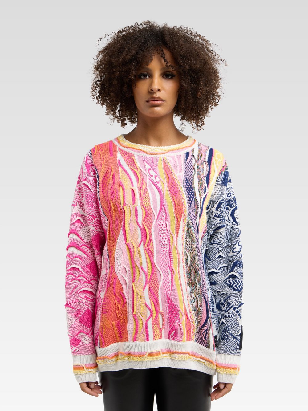 Carlo Colucci Strickpullover Herren Baumwolle bedruckt