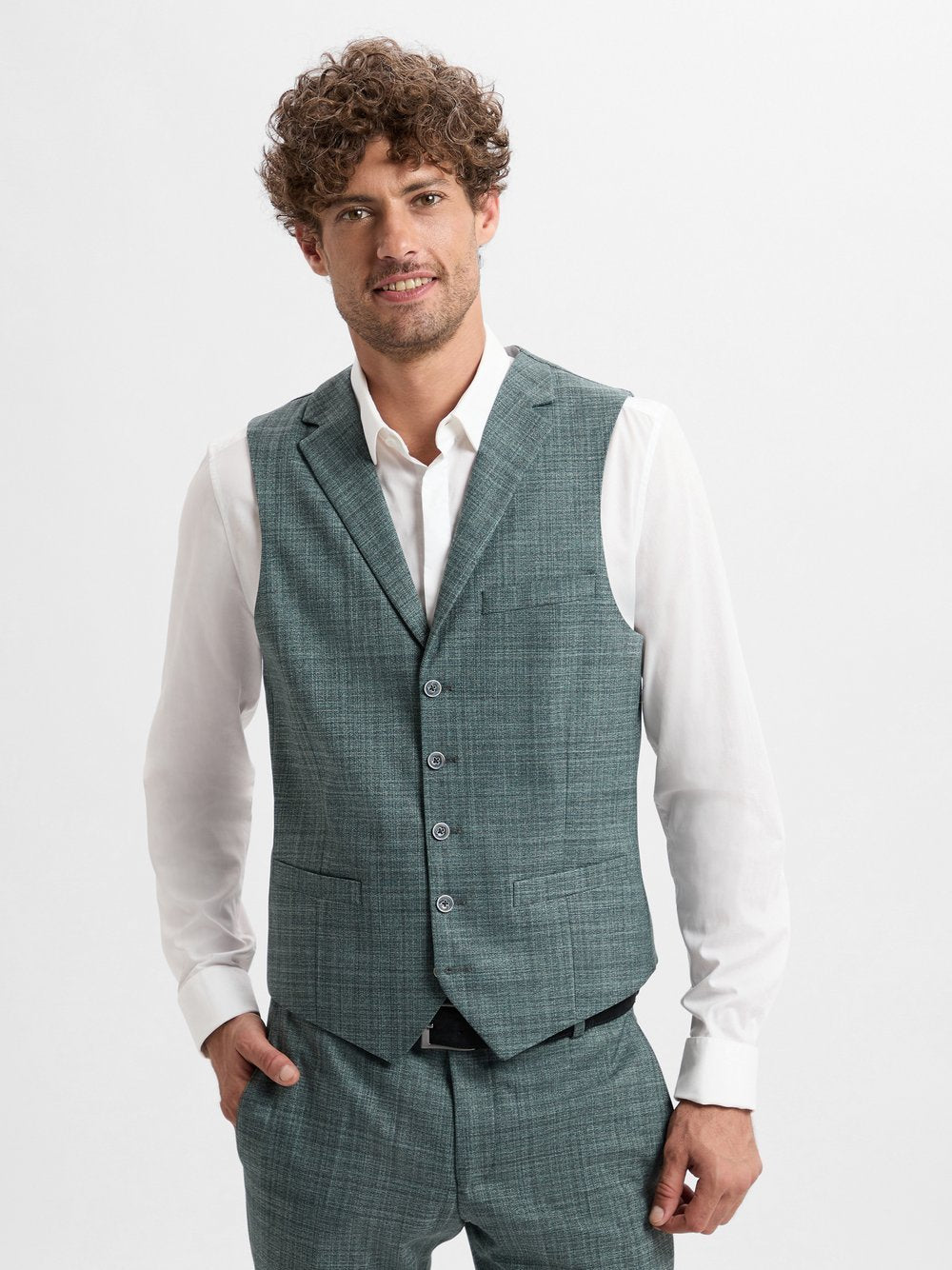 Finshley & Harding Baukasten-Weste Herren Regular Fit gemustert
