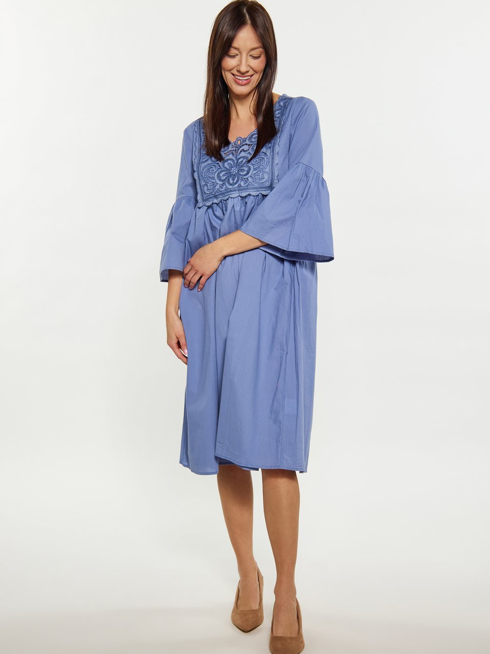 Usha Kleid Damen Baumwolle gemustert