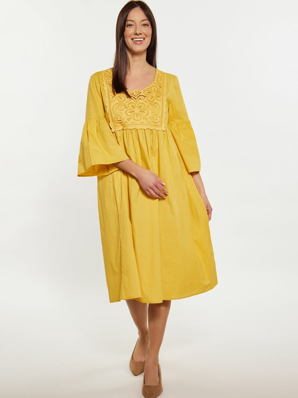 Usha Kleid Damen Baumwolle gemustert