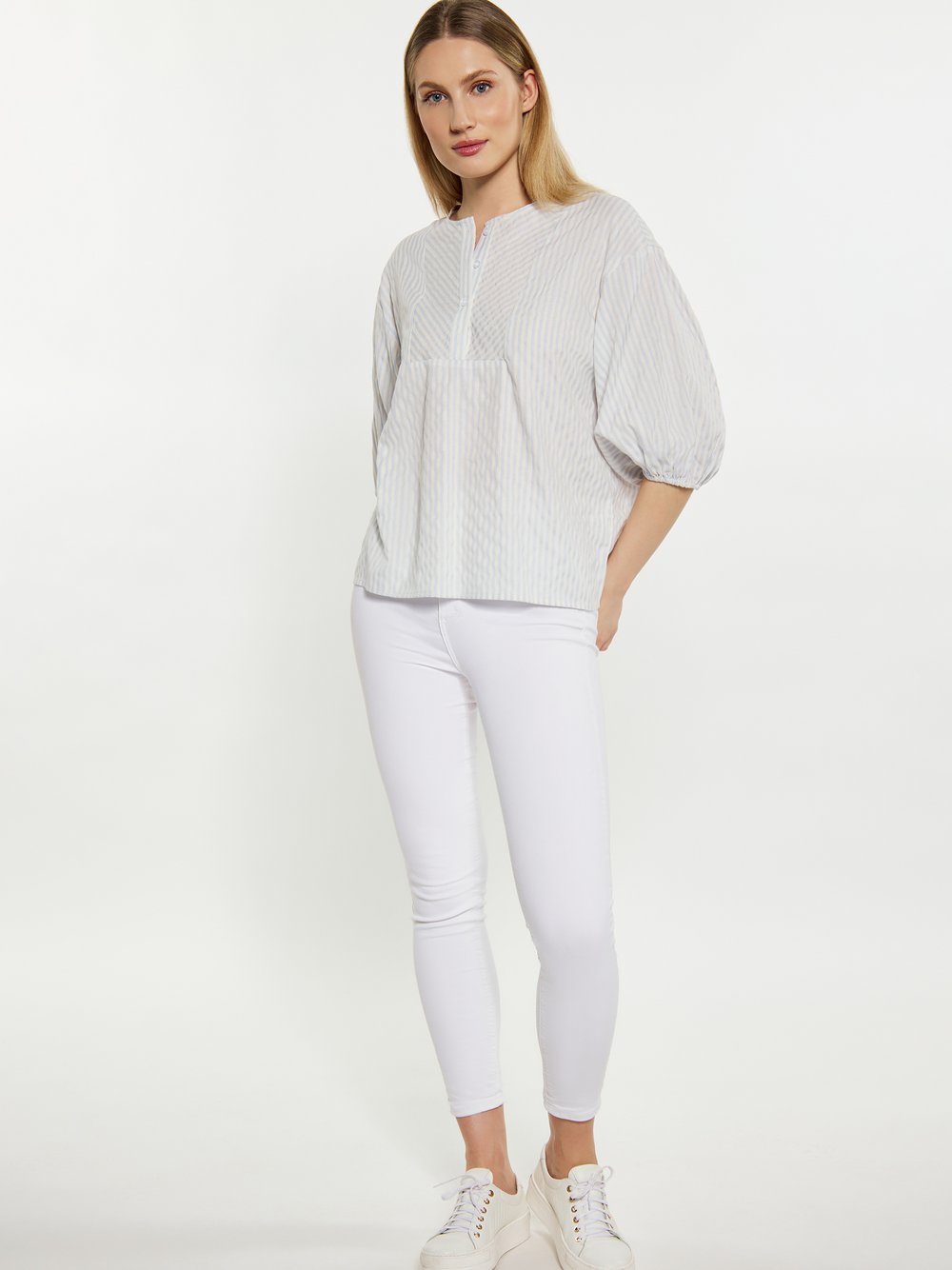 Dreimaster Bluse Damen Baumwolle gestreift