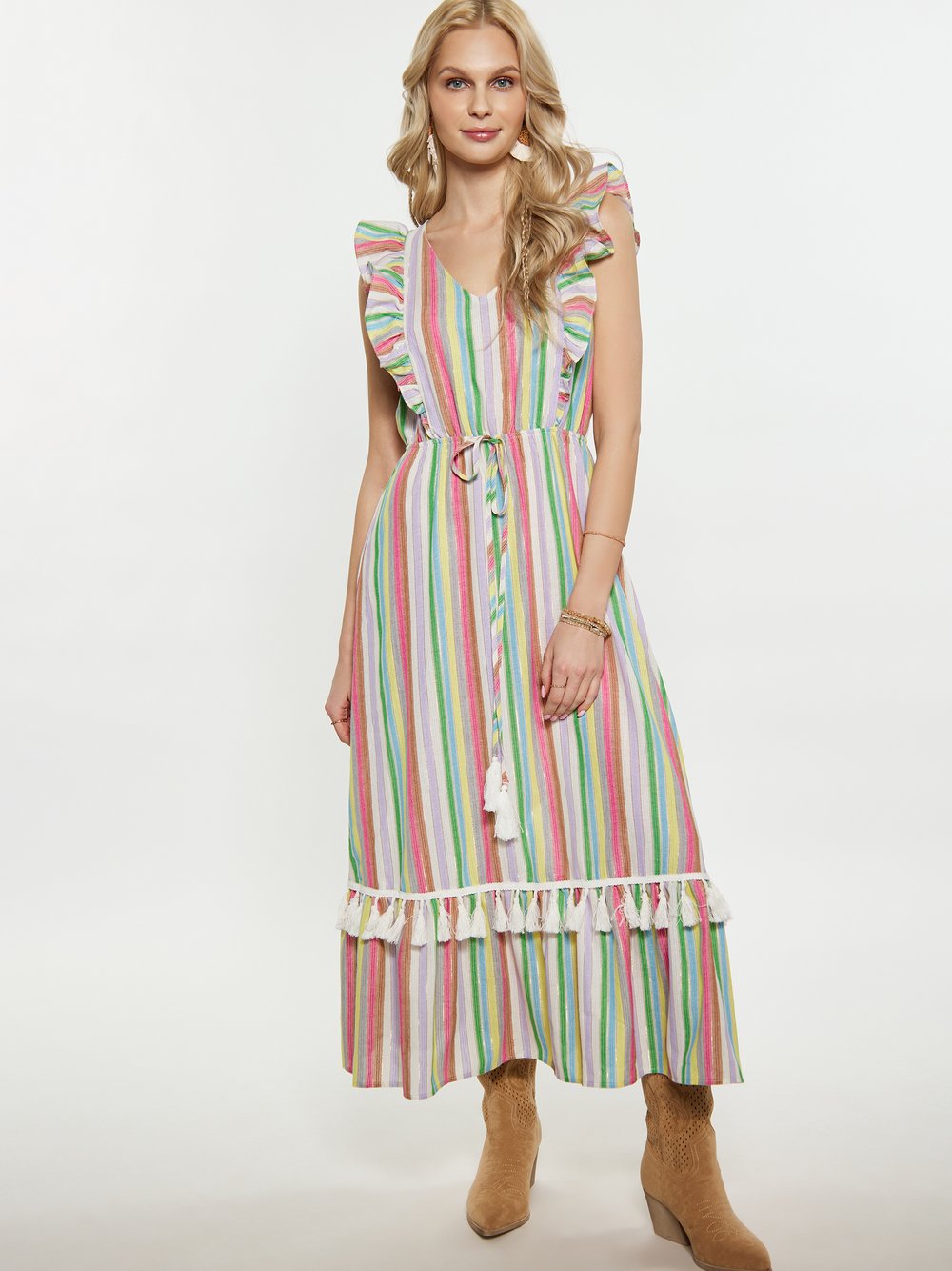 IZIA Kleid Damen Baumwolle gestreift