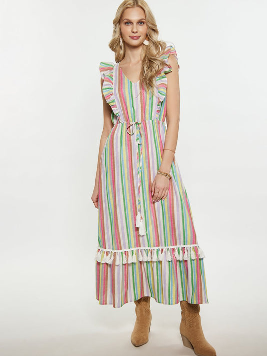 IZIA Kleid Damen Baumwolle gestreift
