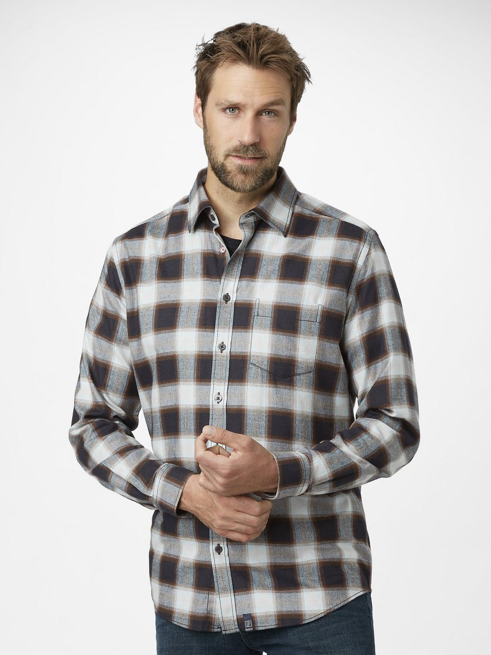 Paddock`s Casual Hemd Herren Regular Fit Baumwolle kariert