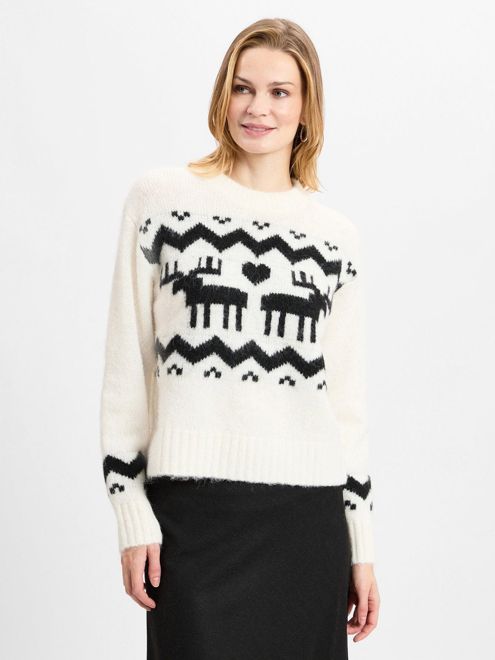 Marie Lund Strickpullover mit Alpaka-Anteil Damen gemustert