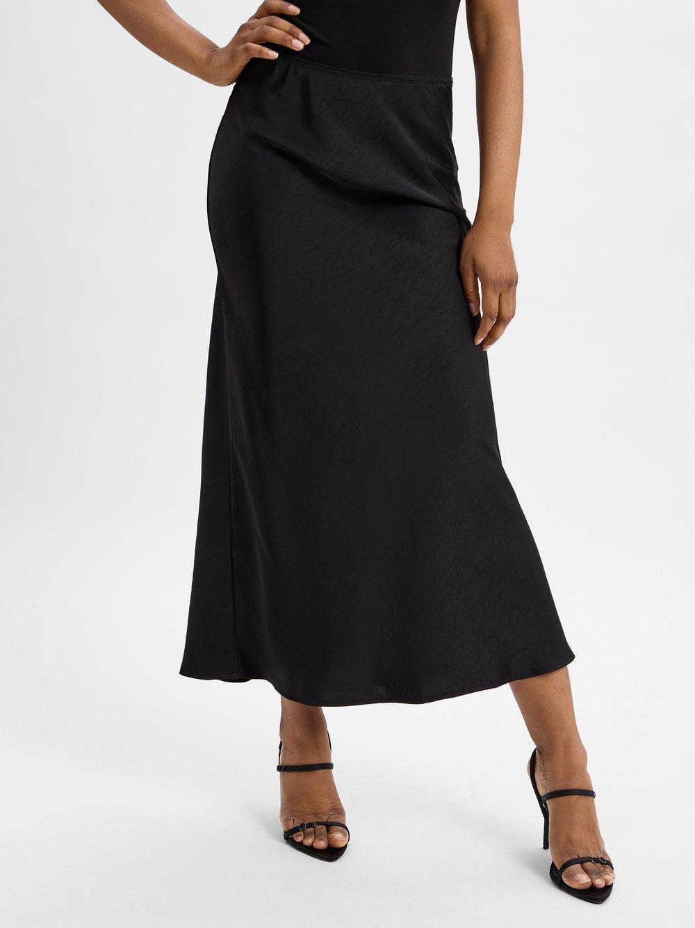 Neo Noir Satin-Maxirock Damen
