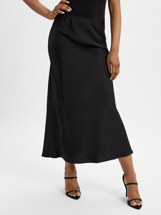 Neo Noir Satin-Maxirock Damen