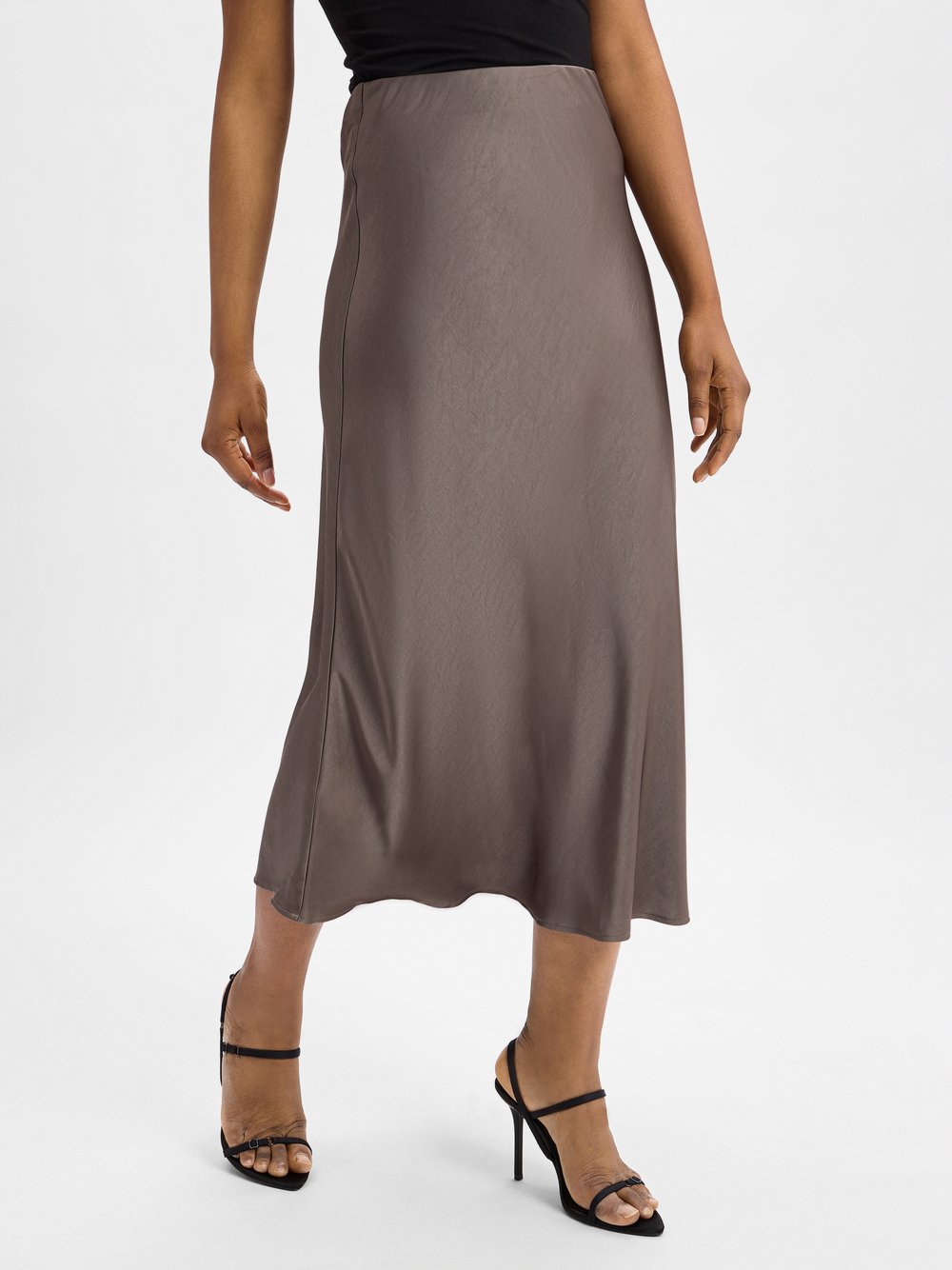 Neo Noir Satin-Maxirock Damen