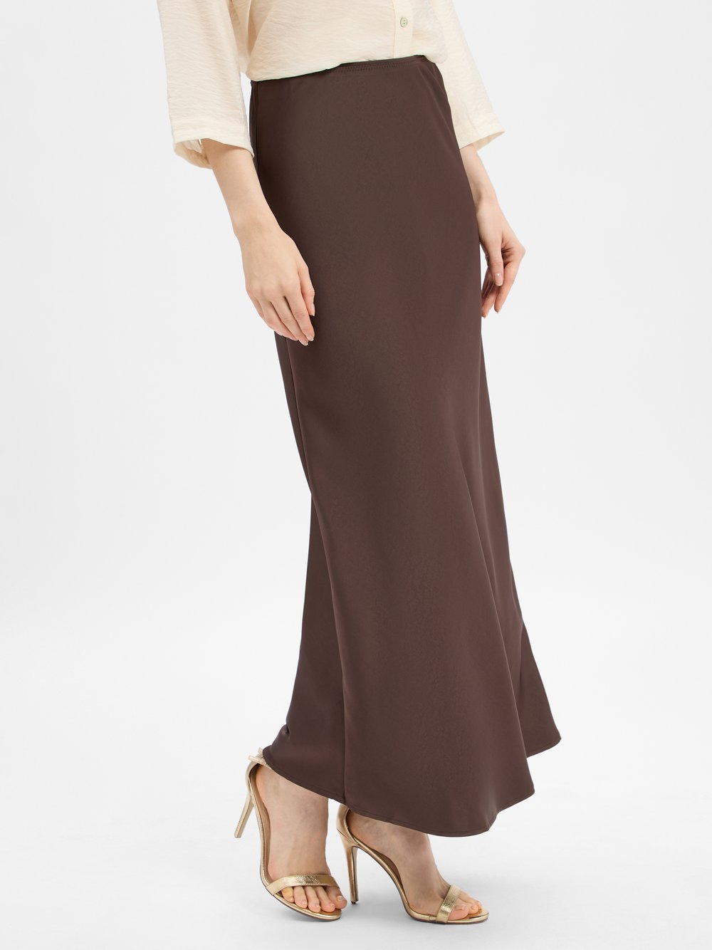 Neo Noir Satin-Maxirock Damen
