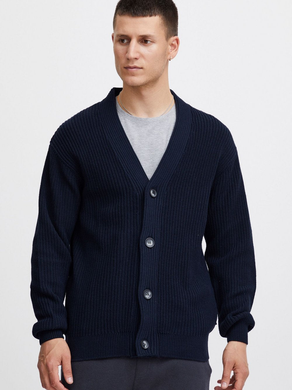 Solid Strickjacke Herren meliert