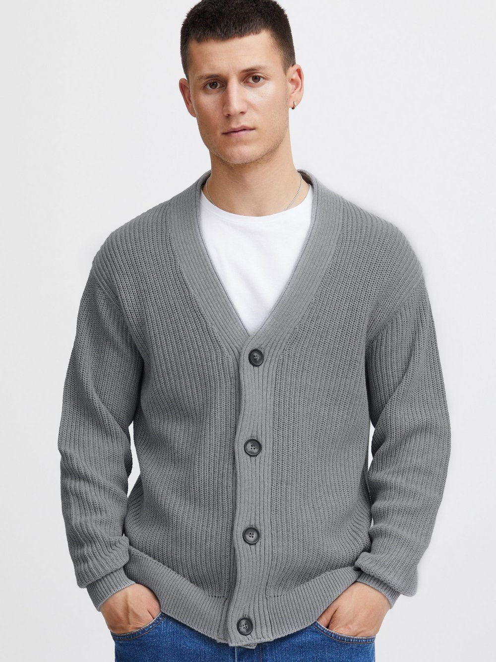 Solid Strickjacke Herren meliert