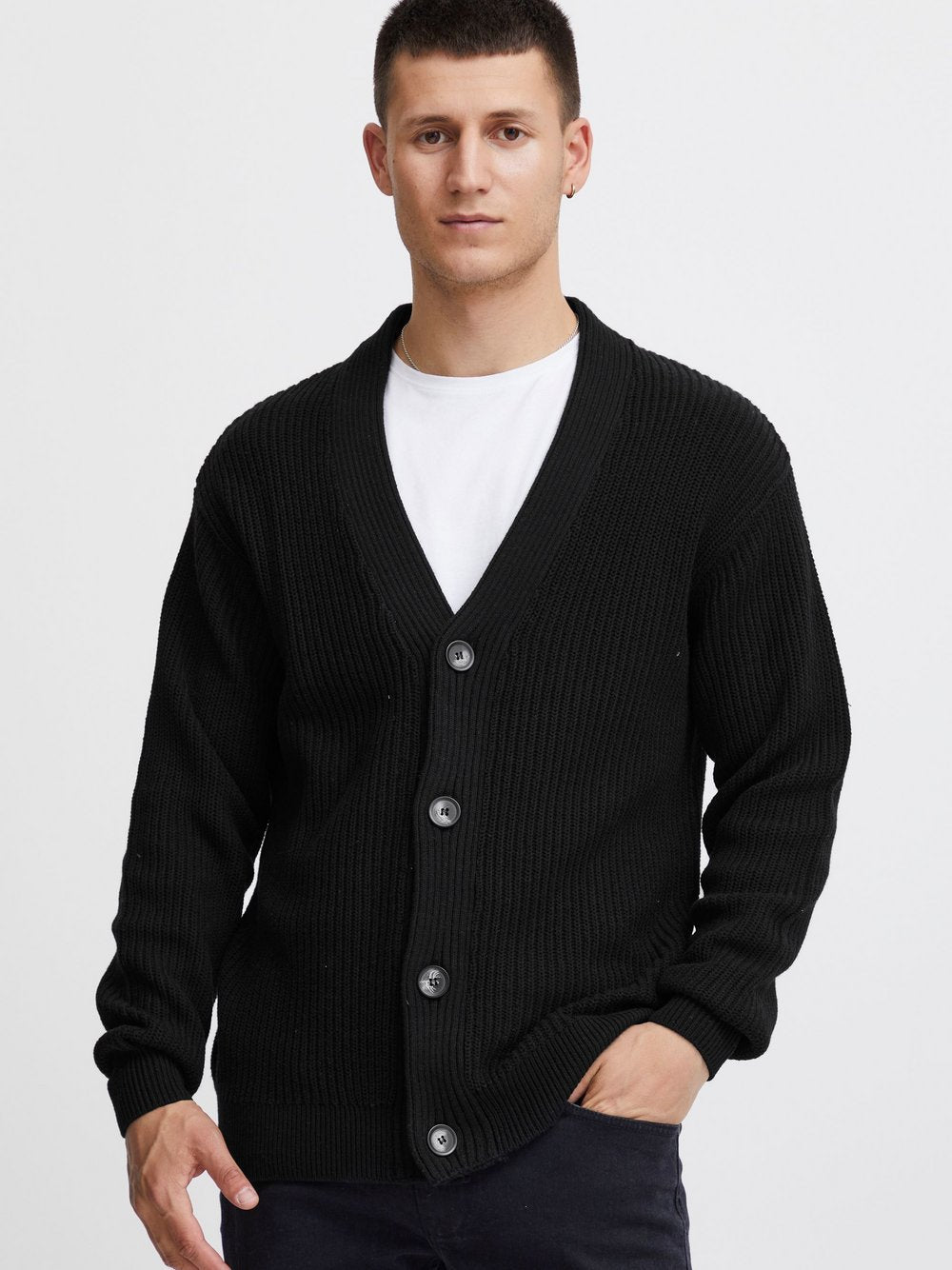 Solid Strickjacke Herren meliert