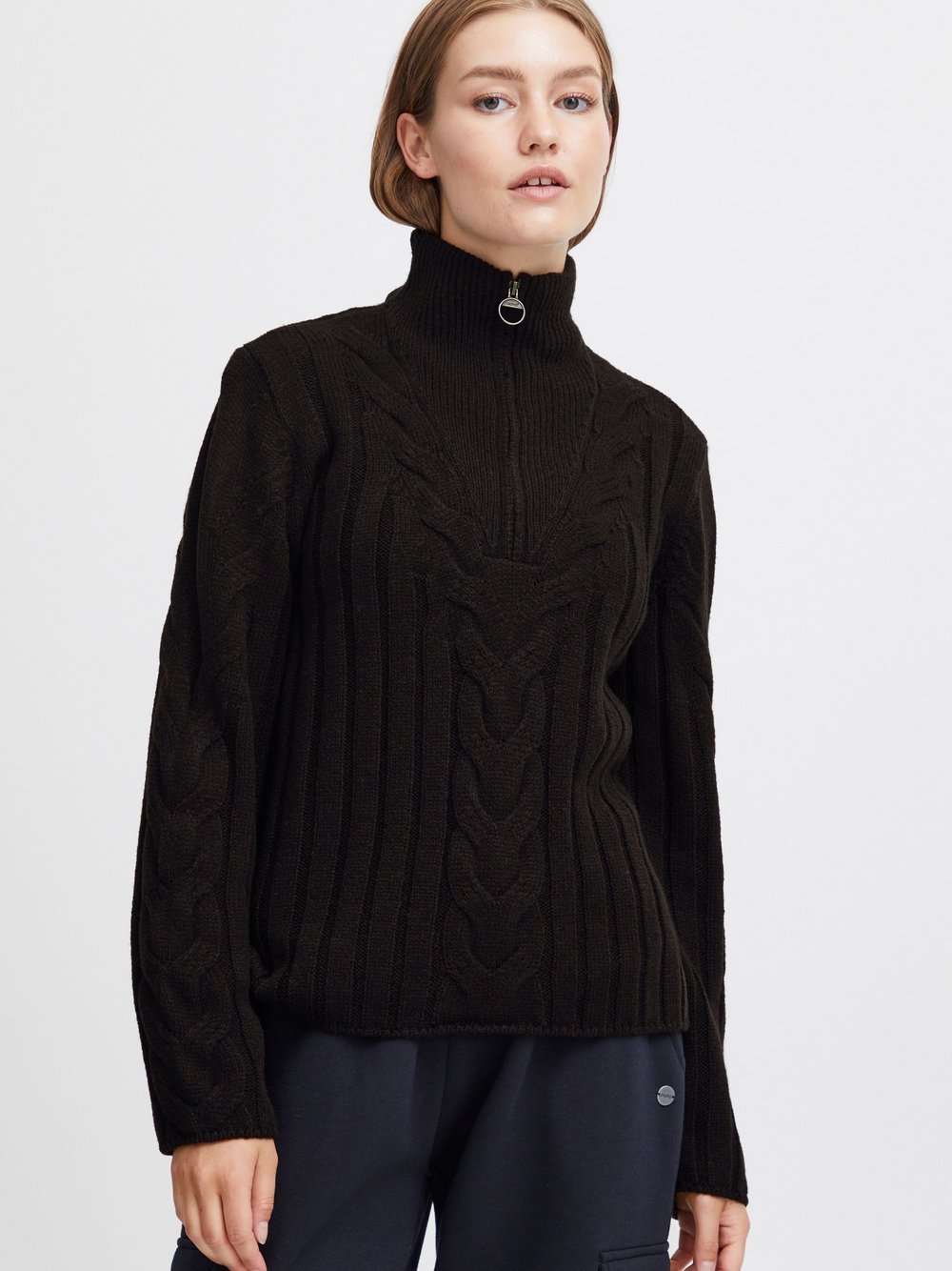 OXMO Strickpullover Damen Baumwolle meliert