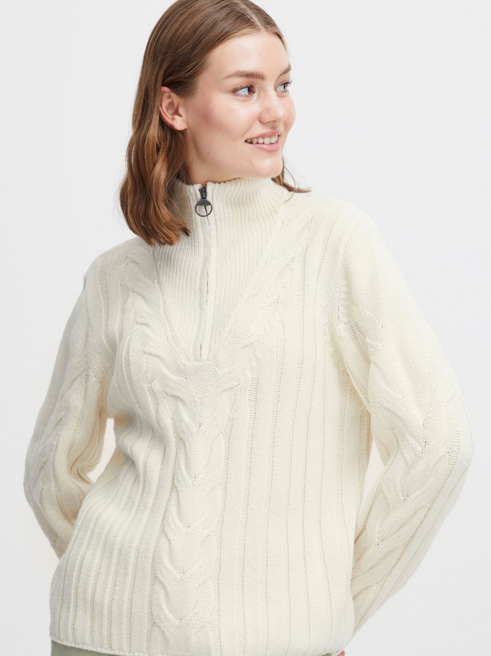 OXMO Strickpullover Damen Baumwolle meliert