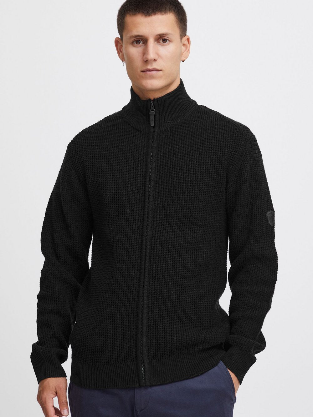 Solid Strickjacke Herren Baumwolle meliert