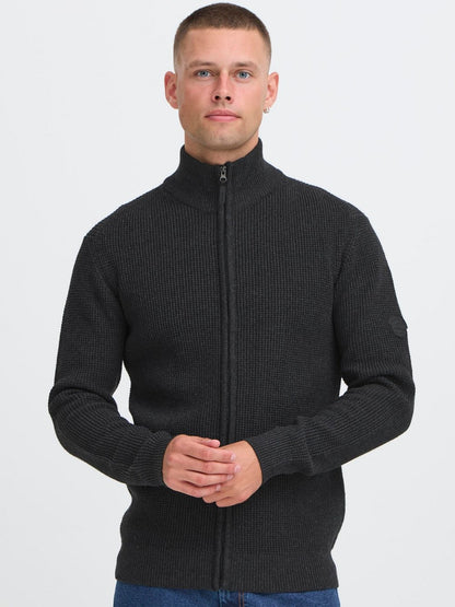 Solid Strickjacke Herren Baumwolle meliert