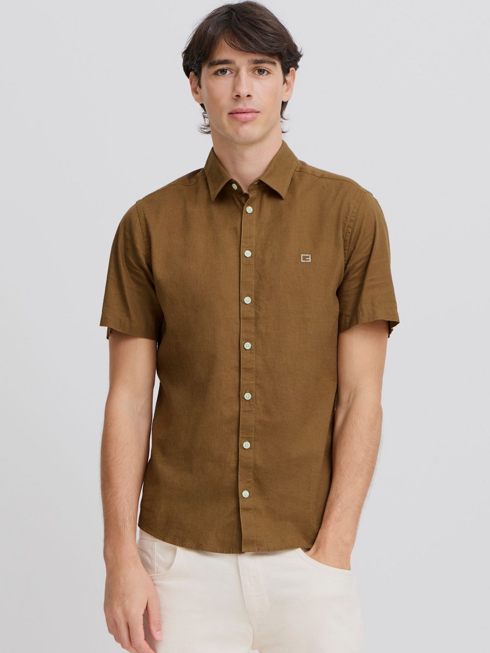 CASUAL FRIDAY Kurzarmhemd Herren Regular Fit Baumwolle gemustert