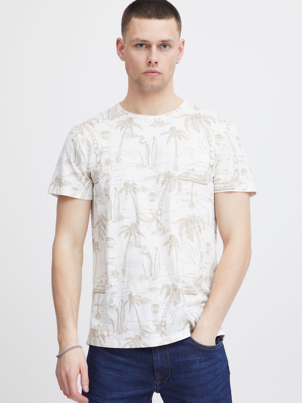 BLEND T-Shirt Herren Baumwolle gemustert