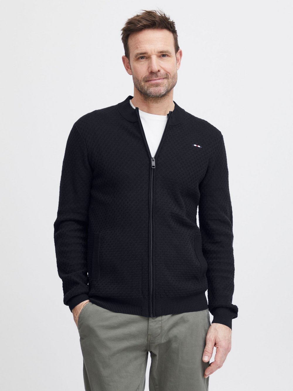 FQ1924 Sweatjacke Herren Baumwolle meliert