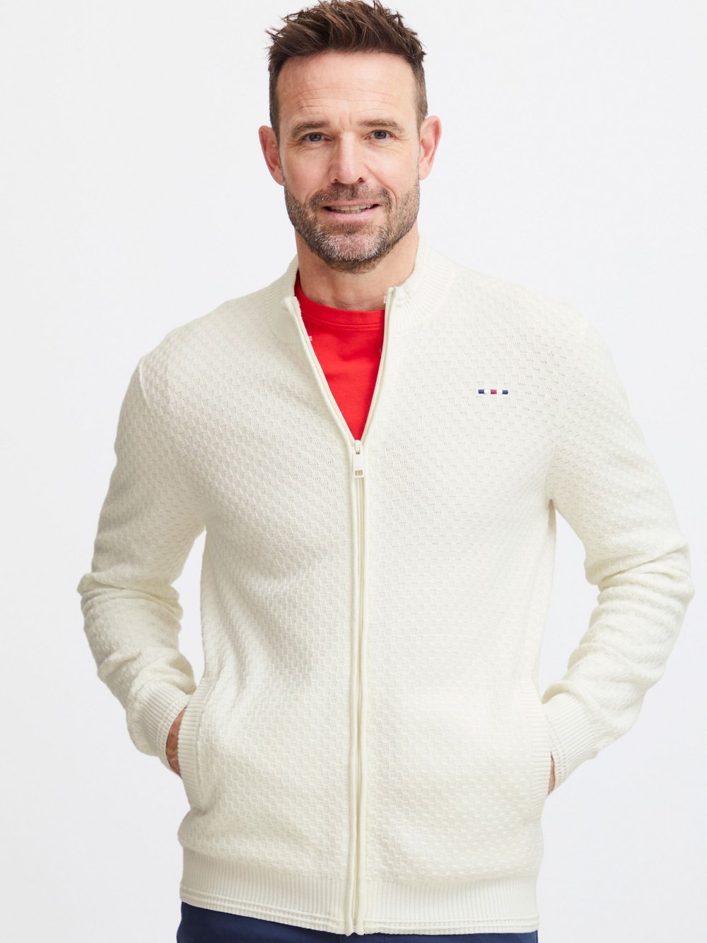 FQ1924 Sweatjacke Herren Baumwolle meliert