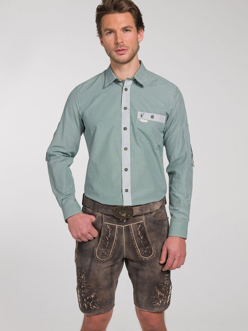 Spieth & Wenksy Trachtenhemd Herren Slim Fit Baumwolle