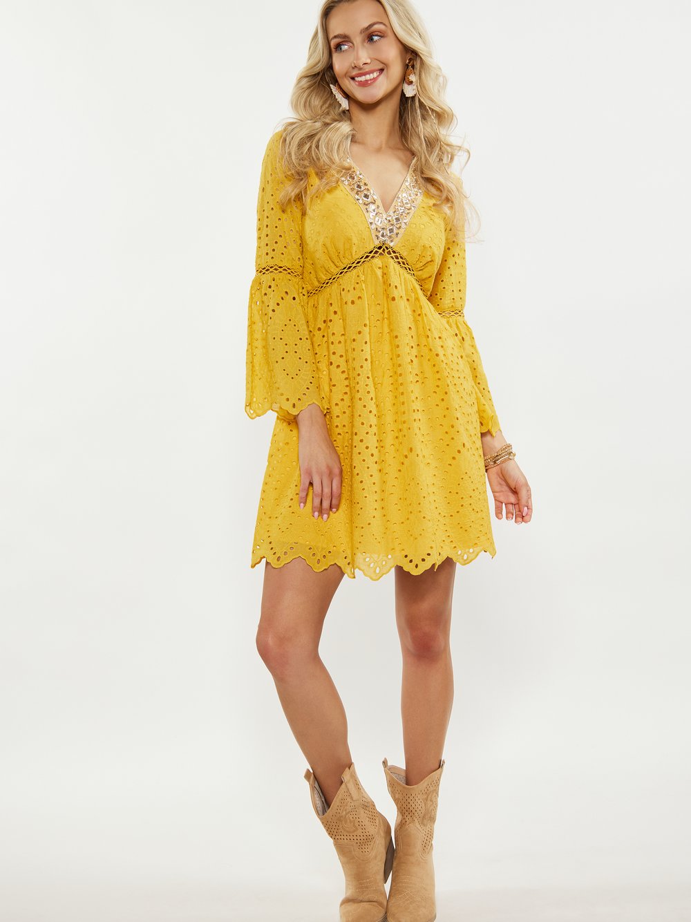 IZIA Kleid Damen Baumwolle