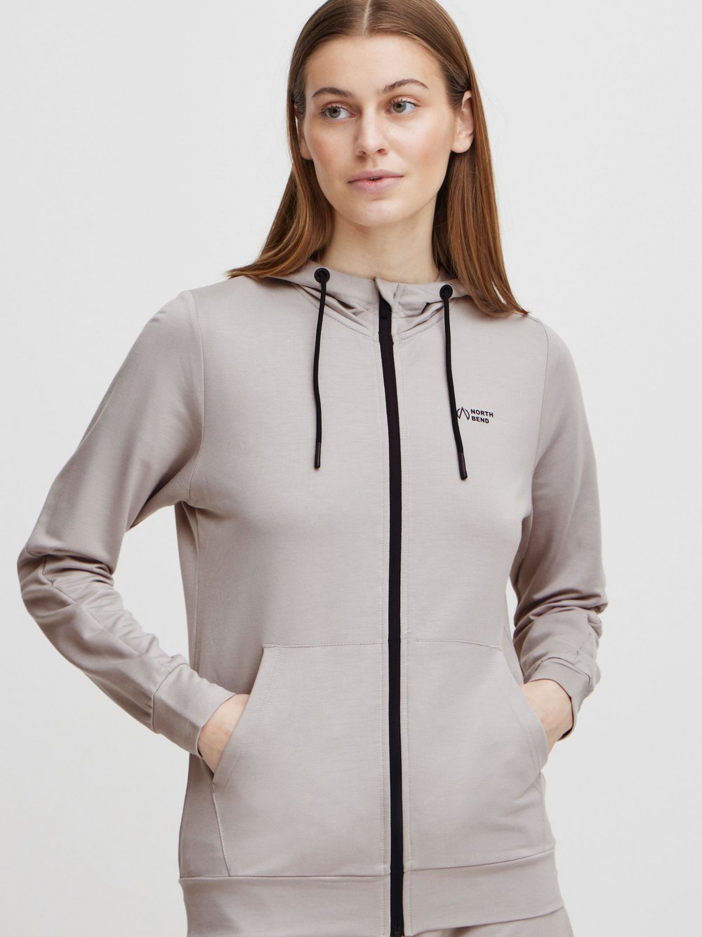 OXMO Kapuzensweatjacke Damen Baumwolle