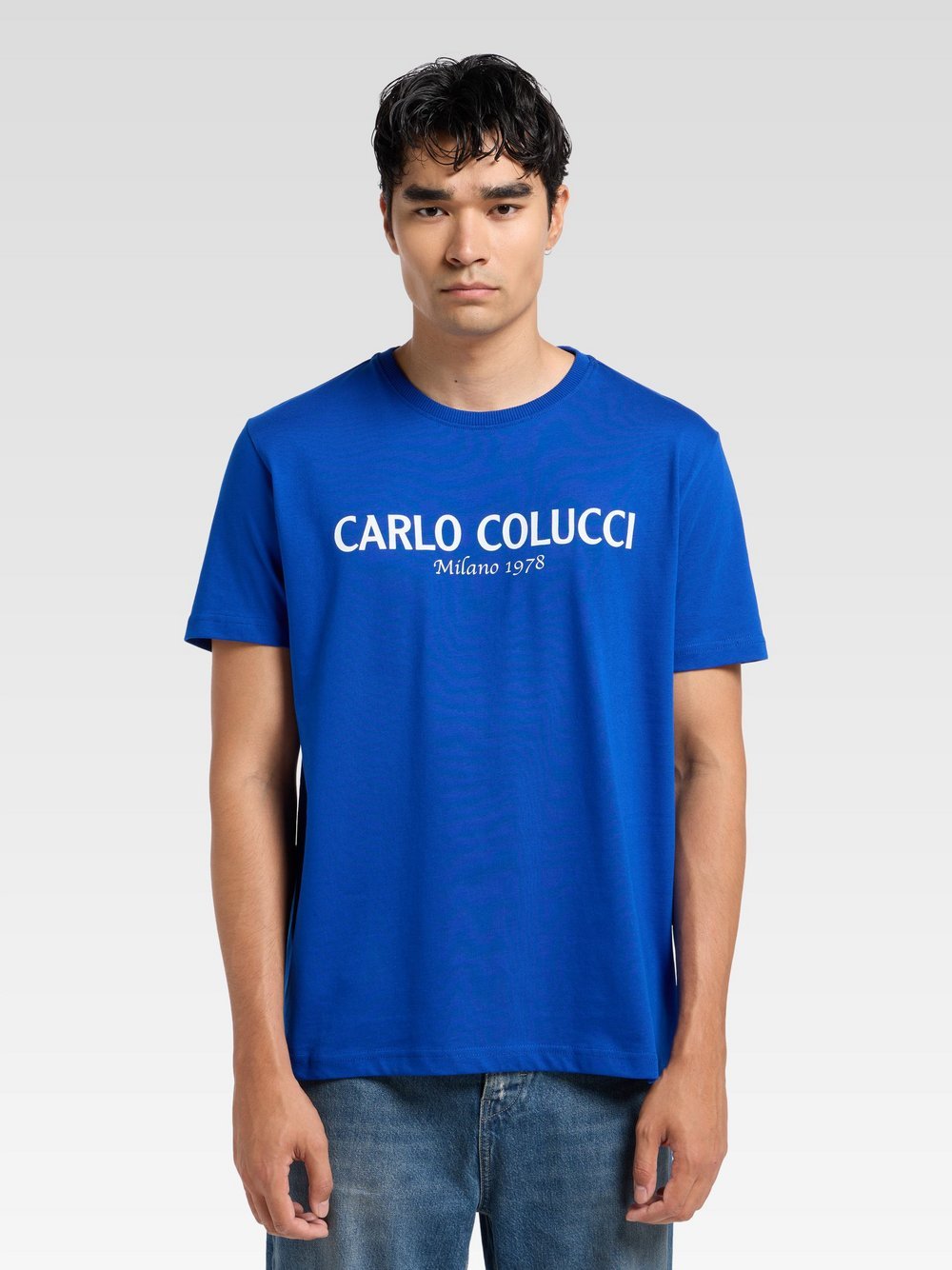 Carlo Colucci Strickpullover Herren Baumwolle bedruckt