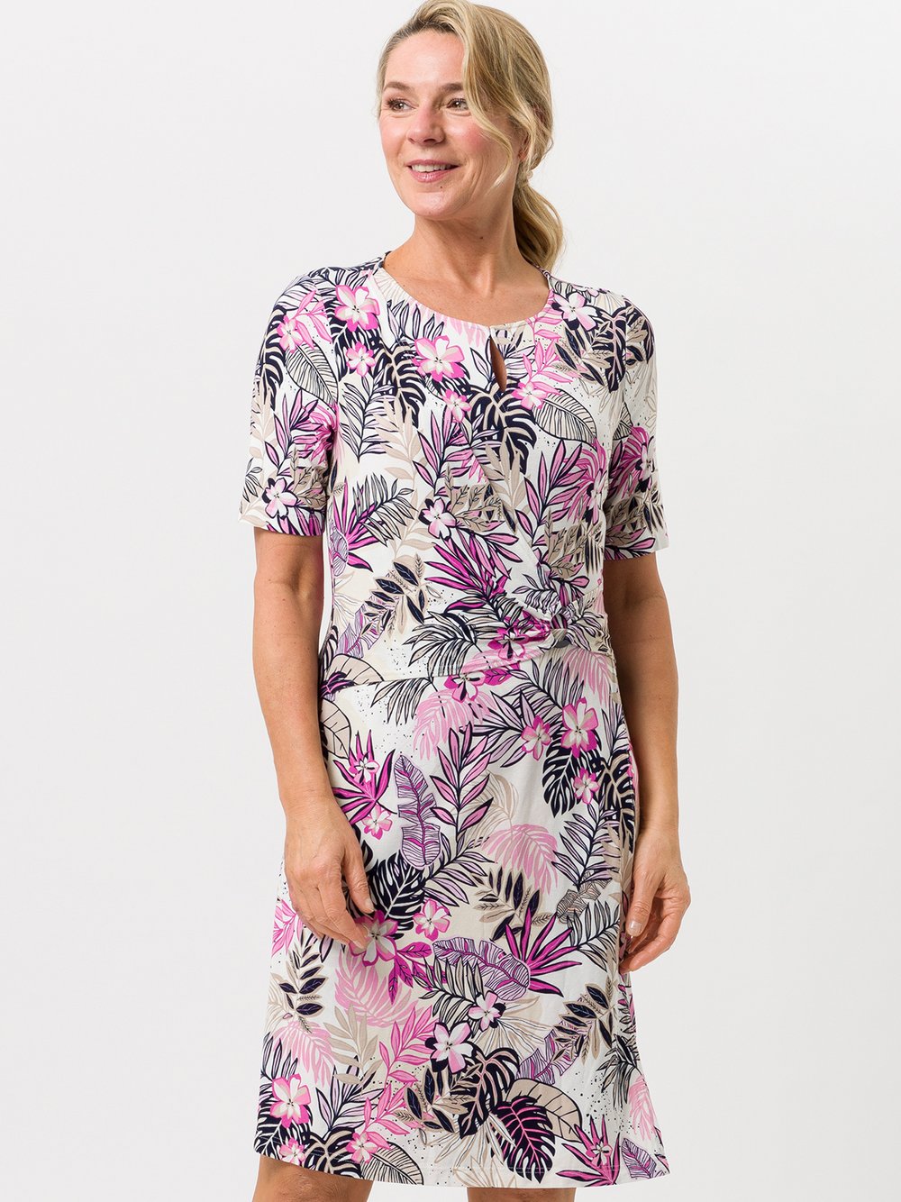 Frank Walder Jerseykleid Damen Viskose gemustert