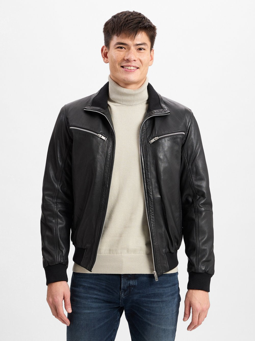 Andrew James Lederjacke Herren